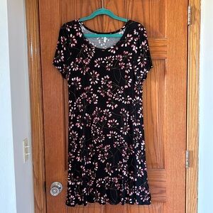 Floral Black and Pink Dress